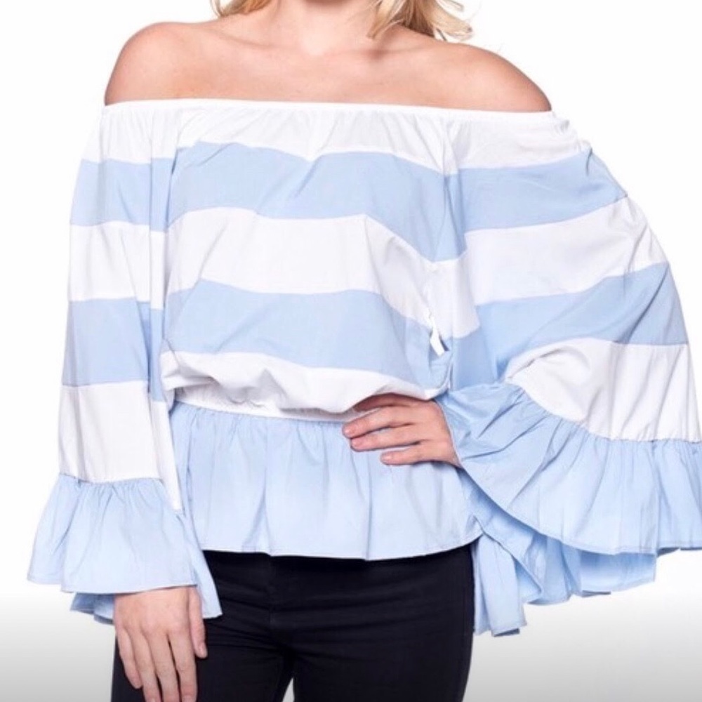 Cold Shoulder Bell Sleeve Top